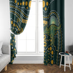 Australia Kangaroos Indigenous Window Curtain Aboriginal Arts - Rising Sun