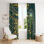 Australia Kangaroos Indigenous Window Curtain Aboriginal Arts - Rising Sun