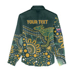 Australia Kangaroos Custom Indigenous Personalised Women Casual Shirt Aboriginal Arts - Rising Sun