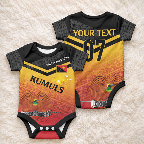 Papua New Guinea Custom Rugby The Kumuls Baby Onesie Motuan Inspired Pattern