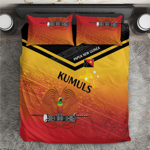 Papua New Guinea Rugby The Kumuls Bedding Set Motuan Inspired Pattern