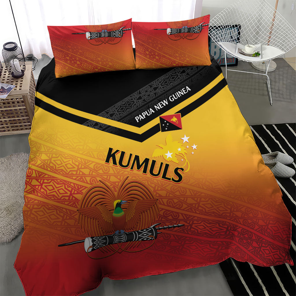 Papua New Guinea Rugby The Kumuls Bedding Set Motuan Inspired Pattern