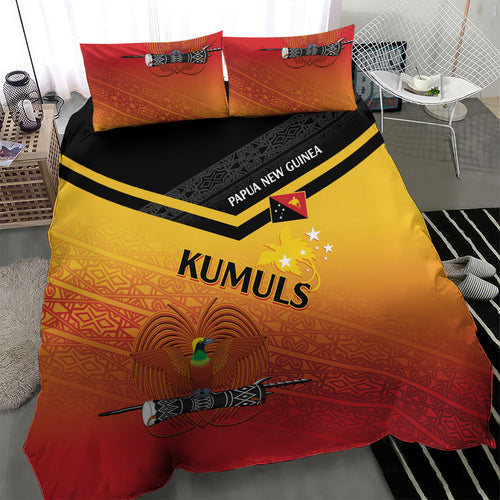 Papua New Guinea Rugby The Kumuls Bedding Set Motuan Inspired Pattern