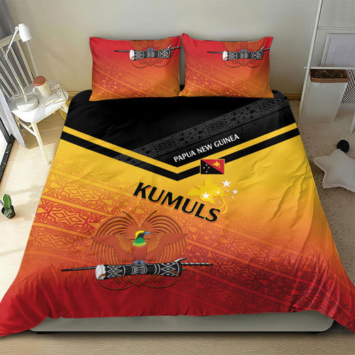 Papua New Guinea Rugby The Kumuls Bedding Set Motuan Inspired Pattern