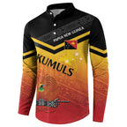 Papua New Guinea Custom Rugby The Kumuls Button Sweatshirt Motuan Inspired Pattern