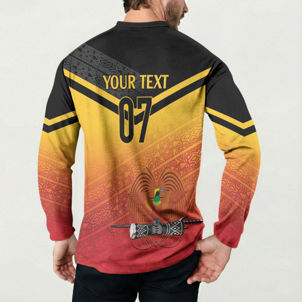 Papua New Guinea Custom Rugby The Kumuls Button Sweatshirt Motuan Inspired Pattern