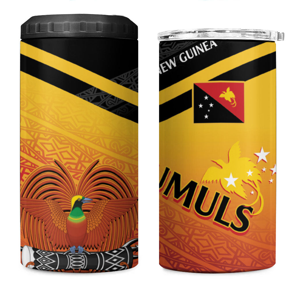 Papua New Guinea Rugby The Kumuls 4 in 1 Can Cooler Tumbler Motuan Inspired Pattern