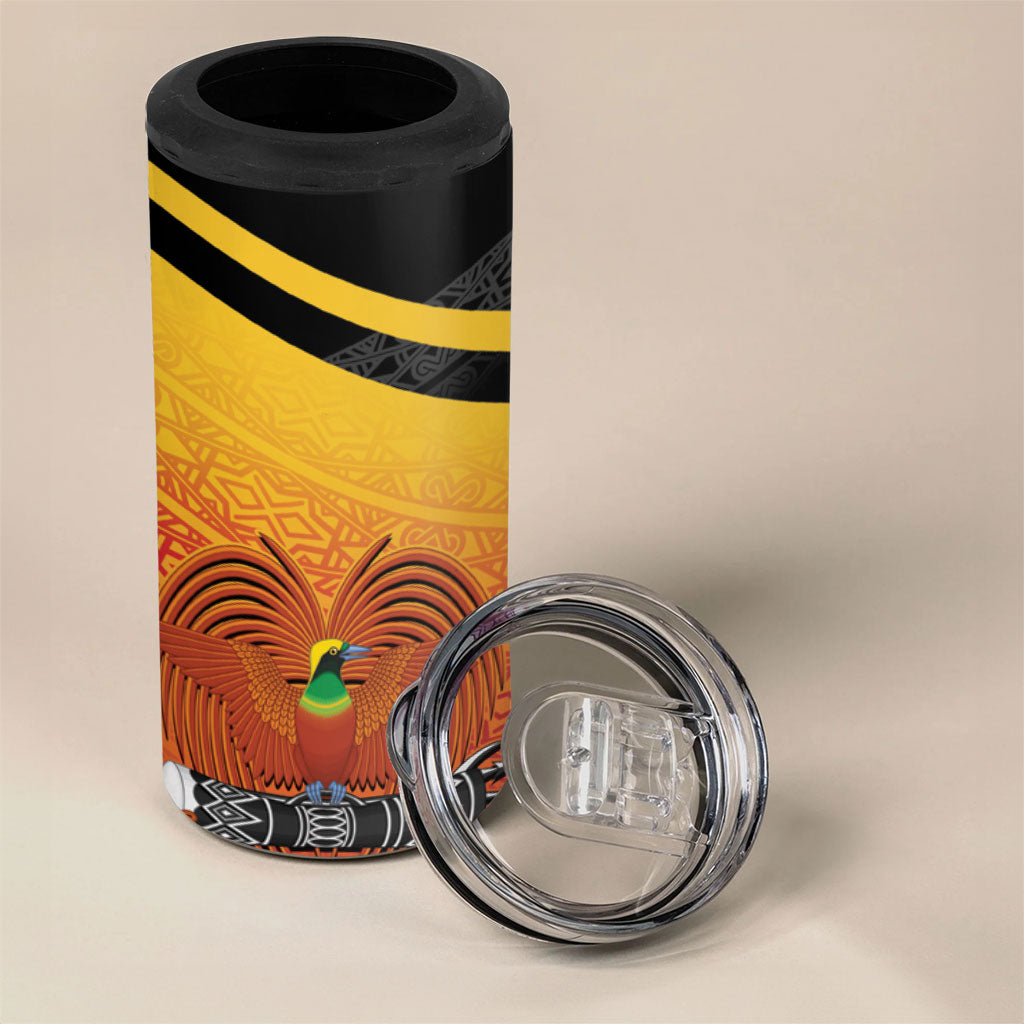 Papua New Guinea Rugby The Kumuls 4 in 1 Can Cooler Tumbler Motuan Inspired Pattern
