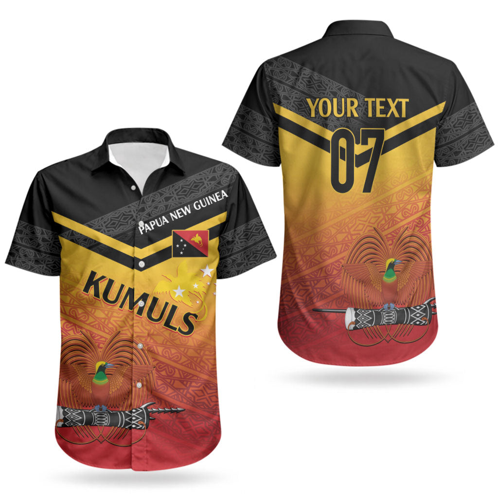 Papua New Guinea Custom Rugby The Kumuls Couples Matching Long Sleeve Bodycon Dress and Hawaiian Shirt Motuan Inspired Pattern