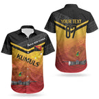 Papua New Guinea Custom Rugby The Kumuls Couples Matching Off Shoulder Short Dress and Hawaiian Shirt Motuan Inspired Pattern