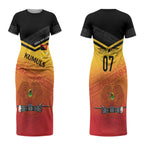 Papua New Guinea Custom Rugby The Kumuls Couples Matching Short Sleeve Bodycon Dress and Long Sleeve Button Shirt Motuan Inspired Pattern