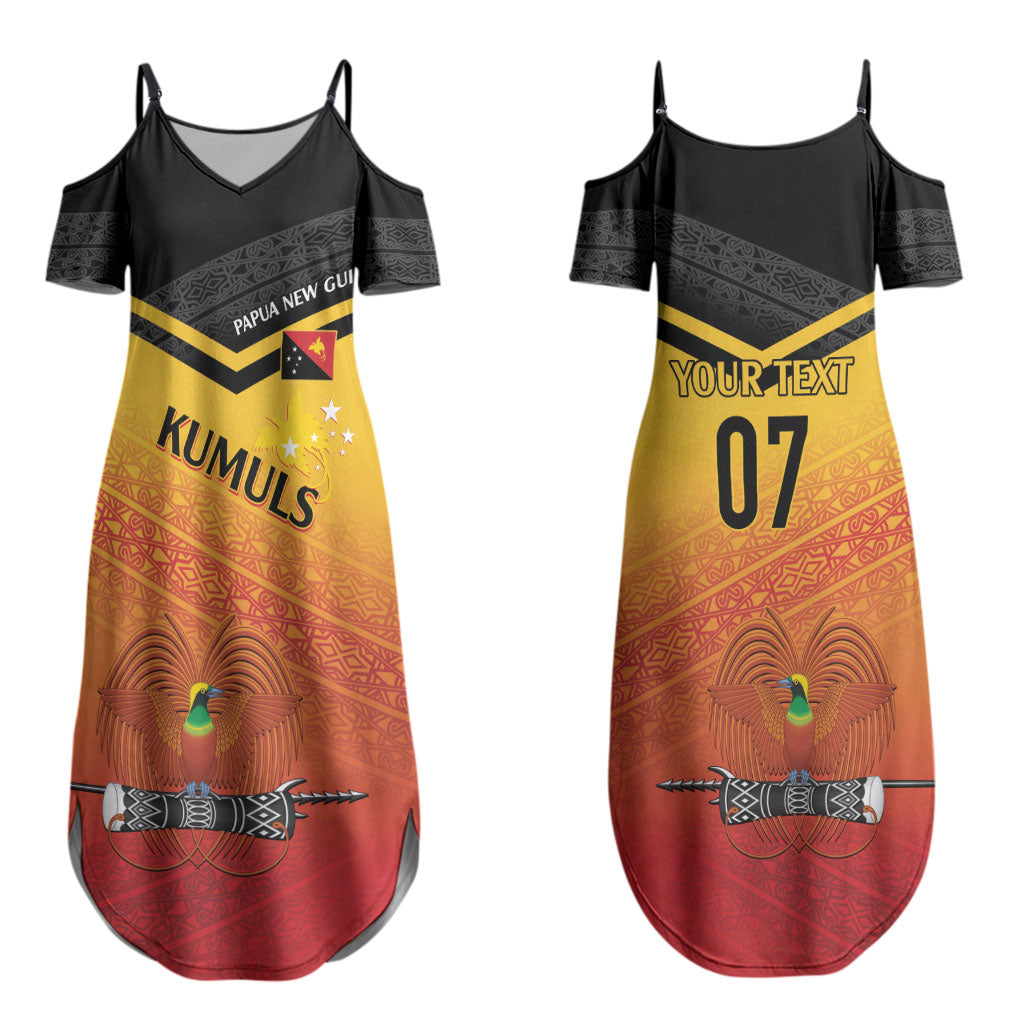 Papua New Guinea Custom Rugby The Kumuls Couples Matching Summer Maxi Dress and Long Sleeve Button Shirt Motuan Inspired Pattern