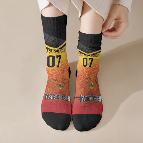 Papua New Guinea Custom Rugby The Kumuls Crew Socks Motuan Inspired Pattern