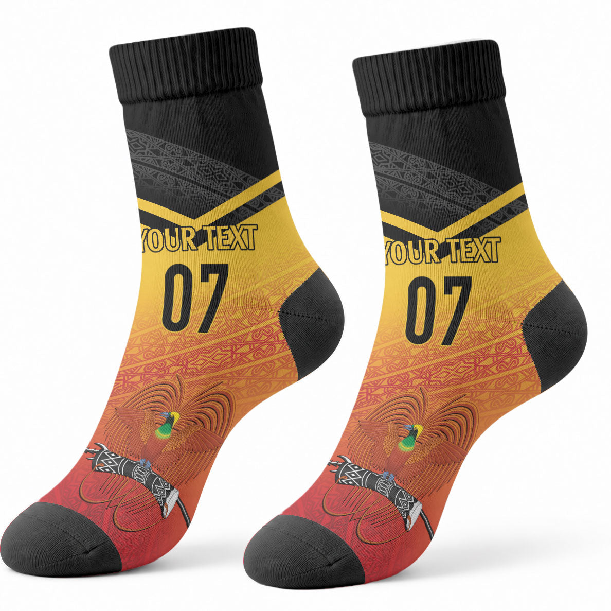 Papua New Guinea Custom Rugby The Kumuls Crew Socks Motuan Inspired Pattern