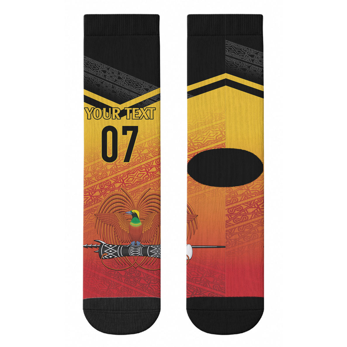 Papua New Guinea Custom Rugby The Kumuls Crew Socks Motuan Inspired Pattern