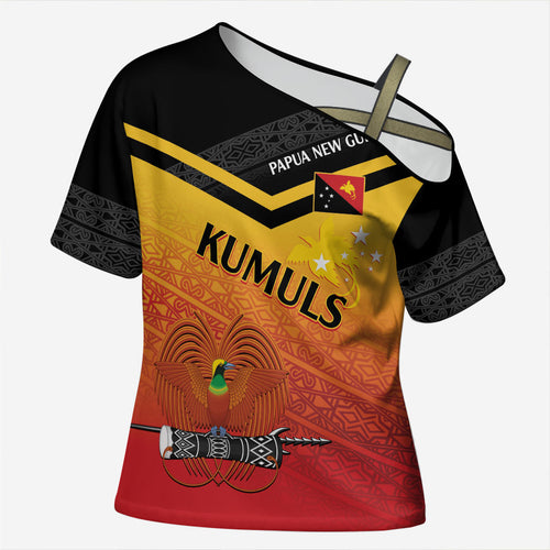Papua New Guinea Custom Rugby The Kumuls Cross Shoulder Shirt Motuan Inspired Pattern