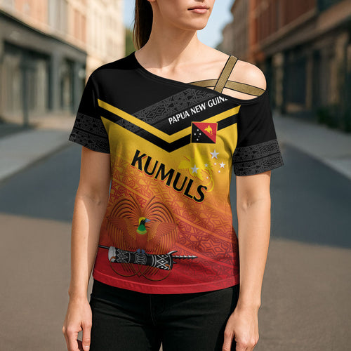 Papua New Guinea Custom Rugby The Kumuls Cross Shoulder Shirt Motuan Inspired Pattern
