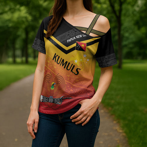 Papua New Guinea Custom Rugby The Kumuls Cross Shoulder Shirt Motuan Inspired Pattern