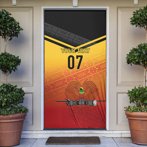 Papua New Guinea Custom Rugby The Kumuls Door Cover Motuan Inspired Pattern
