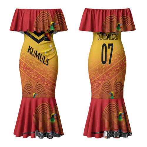 Papua New Guinea Custom Rugby The Kumuls Family Matching Mermaid Dress and Hawaiian Shirt Motuan Inspired Pattern