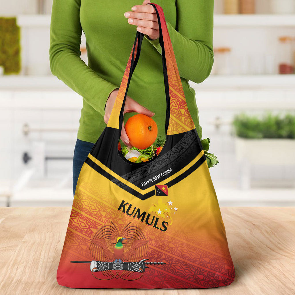 Papua New Guinea Rugby The Kumuls Grocery Bag Motuan Inspired Pattern