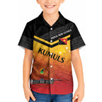 Papua New Guinea Custom Rugby The Kumuls Kid Hawaiian Shirt Motuan Inspired Pattern