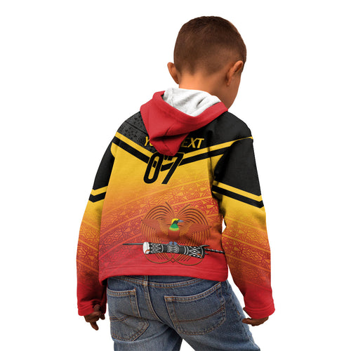 Papua New Guinea Custom Rugby The Kumuls Kid Hoodie Motuan Inspired Pattern