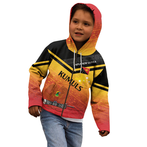Papua New Guinea Custom Rugby The Kumuls Kid Hoodie Motuan Inspired Pattern