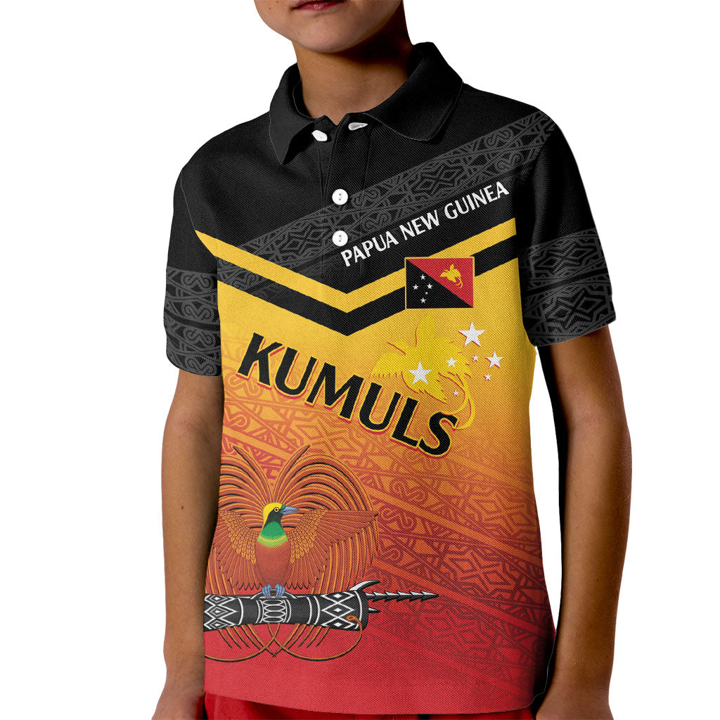 Papua New Guinea Custom Rugby The Kumuls Kid Polo Shirt Motuan Inspired Pattern