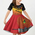 Papua New Guinea Custom Rugby The Kumuls Kid Short Sleeve Dress Motuan Inspired Pattern