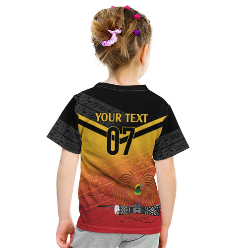 Papua New Guinea Custom Rugby The Kumuls Kid T Shirt Motuan Inspired Pattern