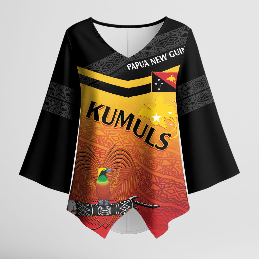 Papua New Guinea Custom Rugby The Kumuls Kimono Sleeve Blouse Motuan Inspired Pattern