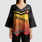 Papua New Guinea Custom Rugby The Kumuls Kimono Sleeve Blouse Motuan Inspired Pattern