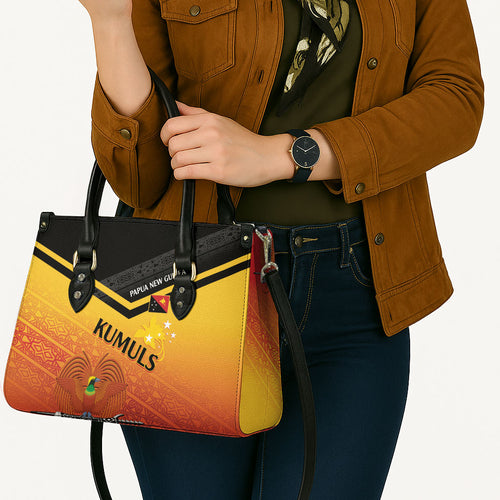 Papua New Guinea Rugby The Kumuls Leather Bag Motuan Inspired Pattern