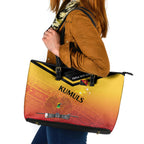 Papua New Guinea Rugby The Kumuls Leather Tote Bag Motuan Inspired Pattern