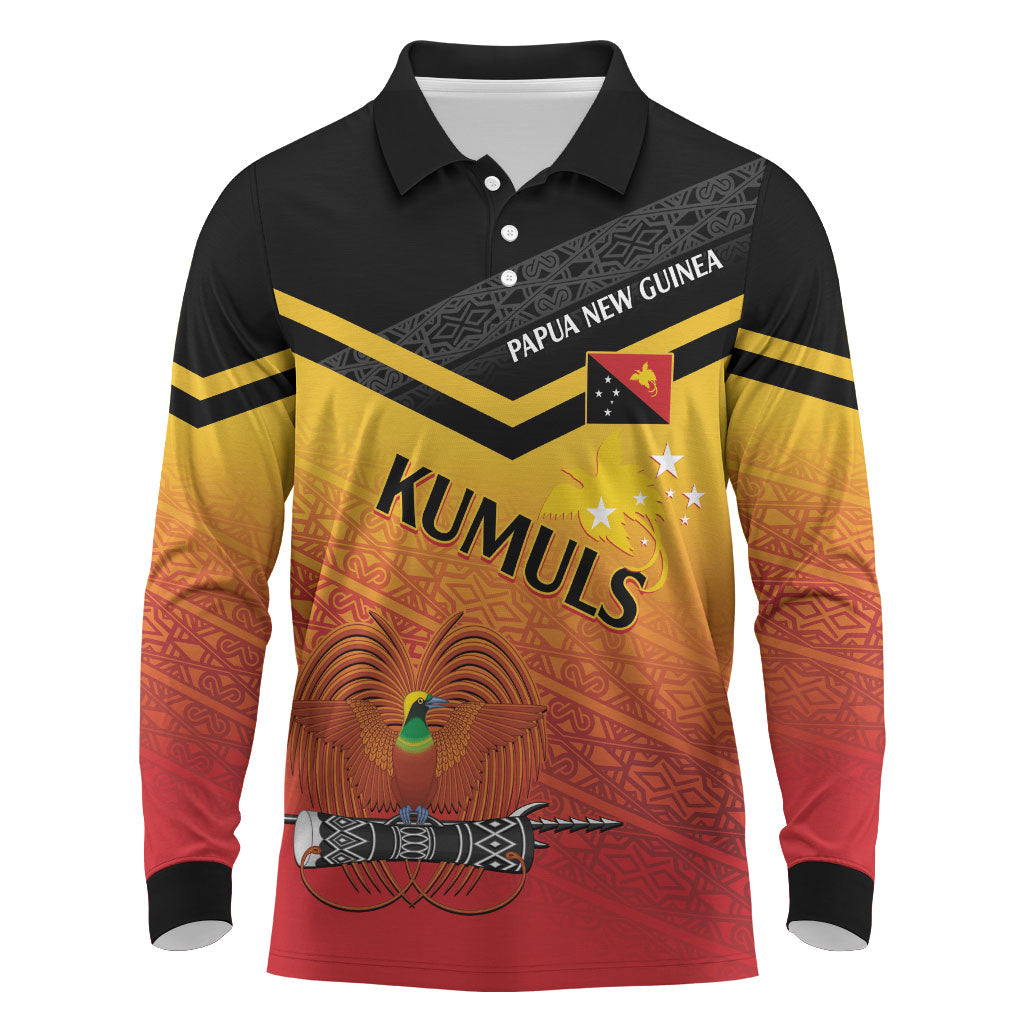 Papua New Guinea Custom Rugby The Kumuls Long Sleeve Polo Shirt Motuan Inspired Pattern