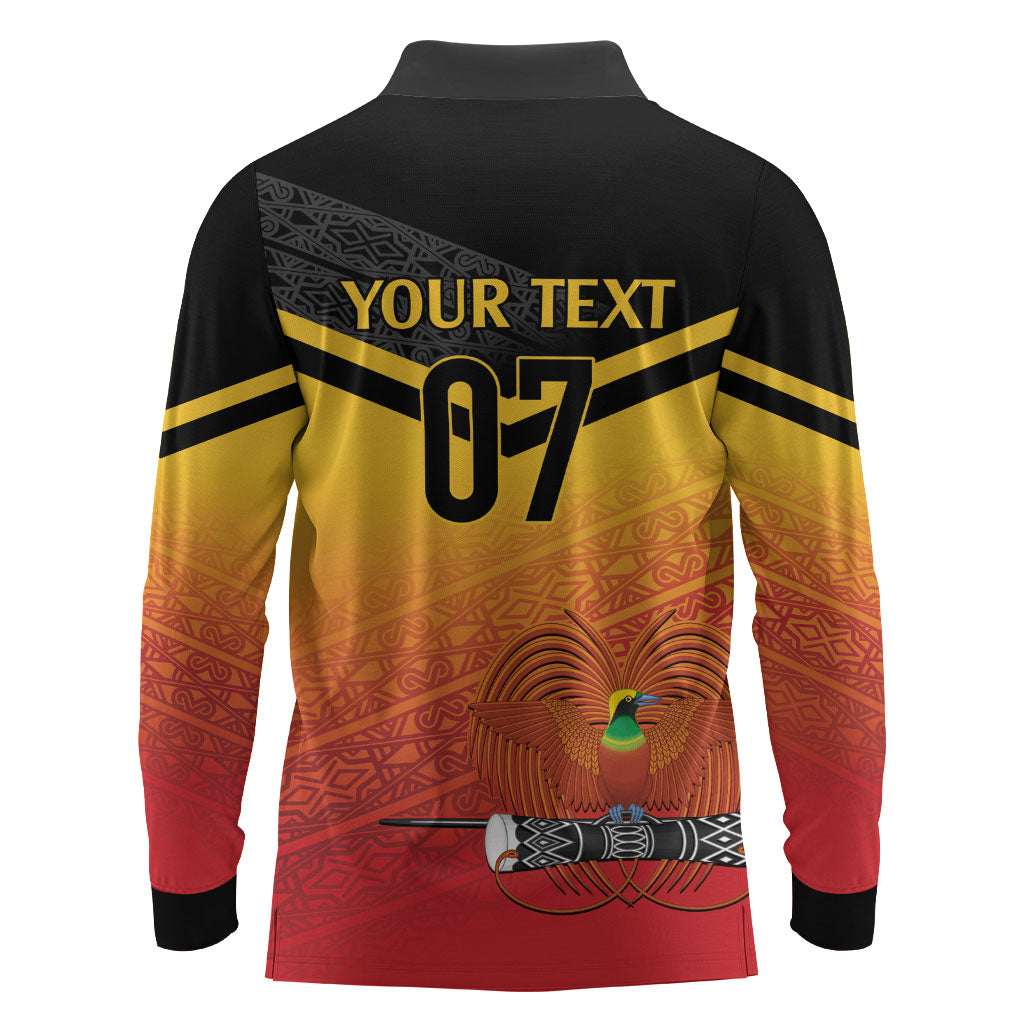 Papua New Guinea Custom Rugby The Kumuls Long Sleeve Polo Shirt Motuan Inspired Pattern