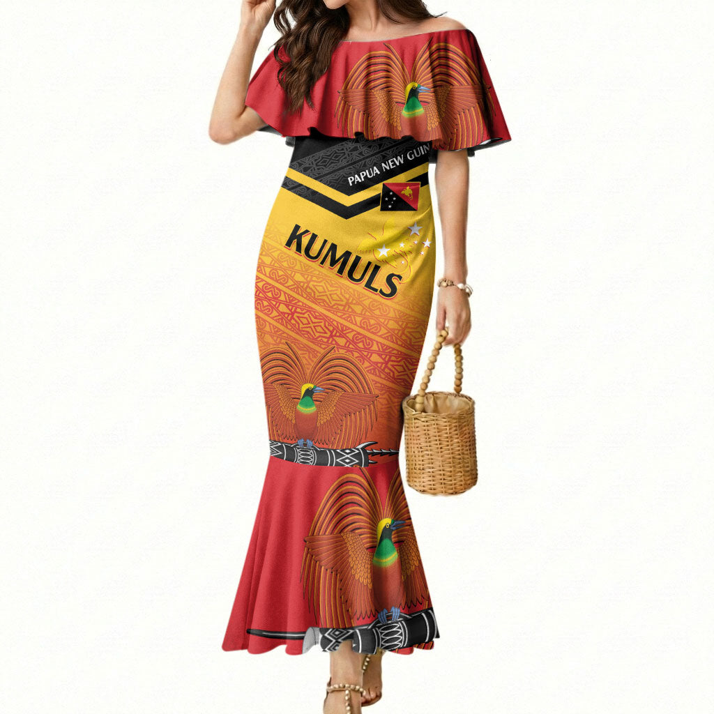 Papua New Guinea Custom Rugby The Kumuls Mermaid Dress Motuan Inspired Pattern