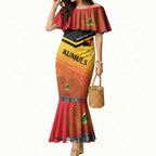 Papua New Guinea Custom Rugby The Kumuls Mermaid Dress Motuan Inspired Pattern