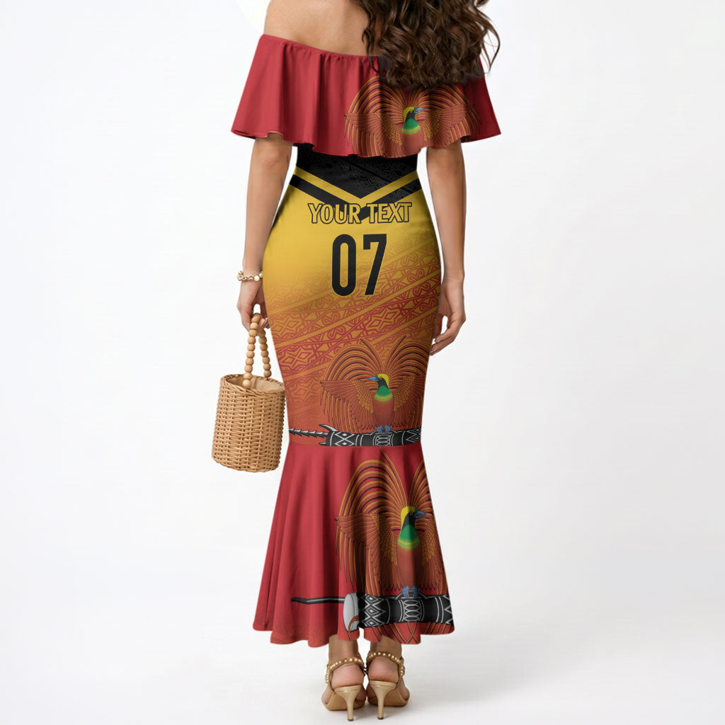 Papua New Guinea Custom Rugby The Kumuls Mermaid Dress Motuan Inspired Pattern