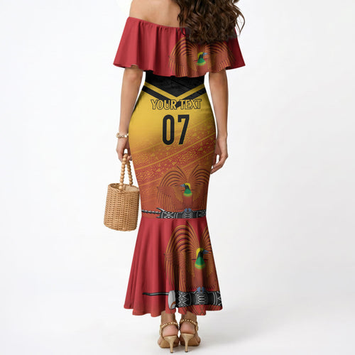 Papua New Guinea Custom Rugby The Kumuls Mermaid Dress Motuan Inspired Pattern