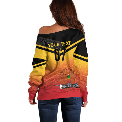 Papua New Guinea Custom Rugby The Kumuls Off Shoulder Sweater Motuan Inspired Pattern