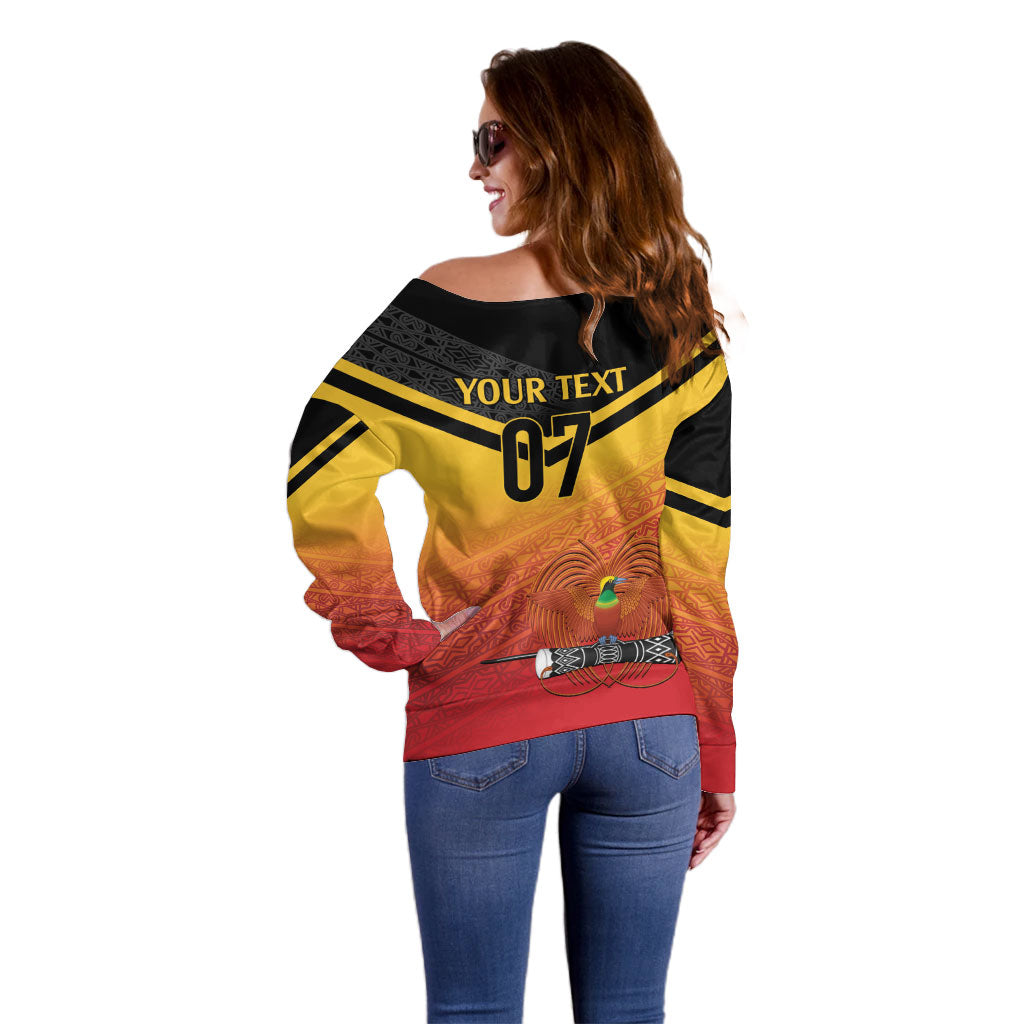 Papua New Guinea Custom Rugby The Kumuls Off Shoulder Sweater Motuan Inspired Pattern