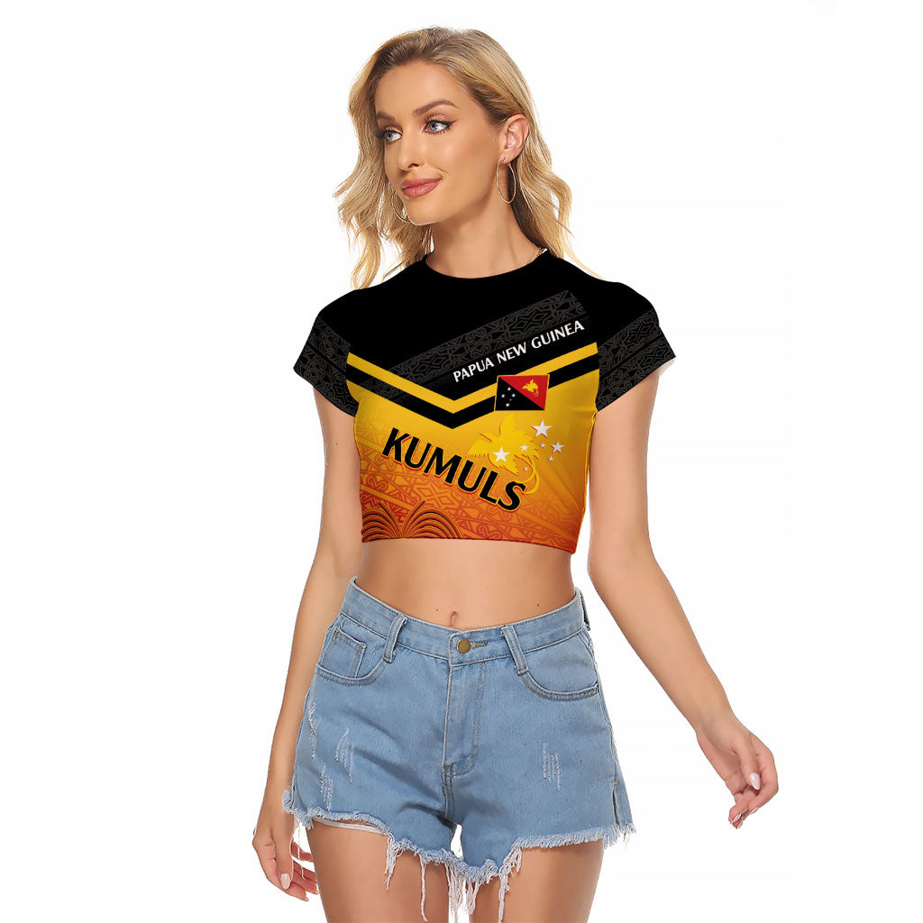Papua New Guinea Custom Rugby The Kumuls Raglan Cropped T Shirt Motuan Inspired Pattern