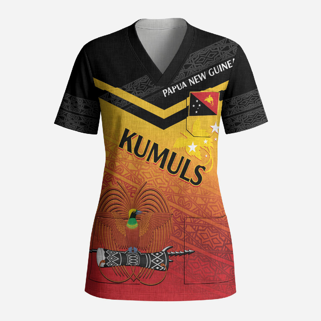 Papua New Guinea Custom Rugby The Kumuls Scrub Top Motuan Inspired Pattern
