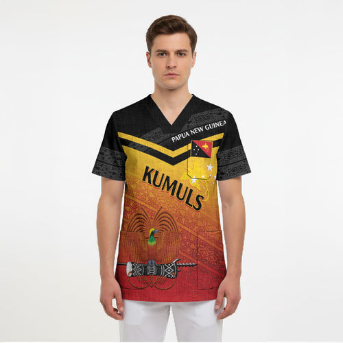 Papua New Guinea Custom Rugby The Kumuls Scrub Top Motuan Inspired Pattern