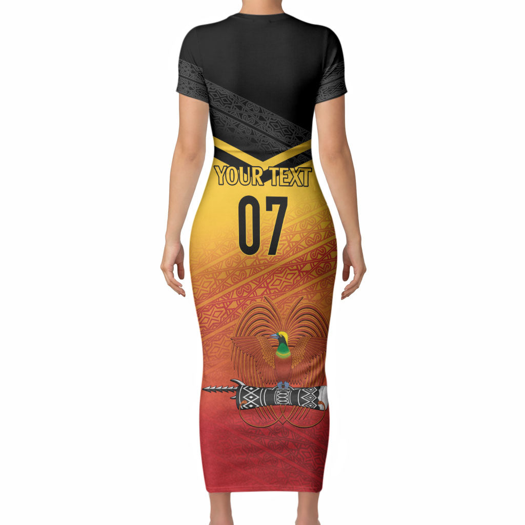 Papua New Guinea Custom Rugby The Kumuls Short Sleeve Bodycon Dress Motuan Inspired Pattern
