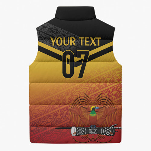 Papua New Guinea Custom Rugby The Kumuls Sleeveless Puffer Jacket Motuan Inspired Pattern
