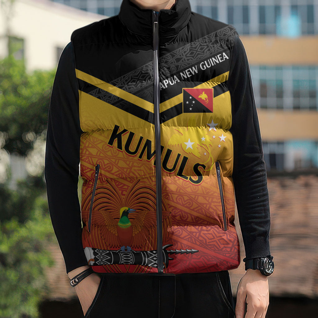 Papua New Guinea Custom Rugby The Kumuls Sleeveless Puffer Jacket Motuan Inspired Pattern