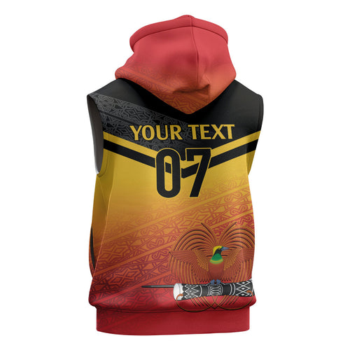 Papua New Guinea Custom Rugby The Kumuls Sleeveless Zip Hoodie Motuan Inspired Pattern